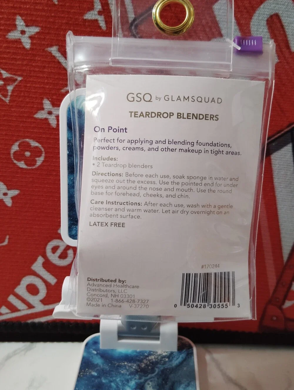 GSQ Teardrop Makeup Blenders - Peach & Teal